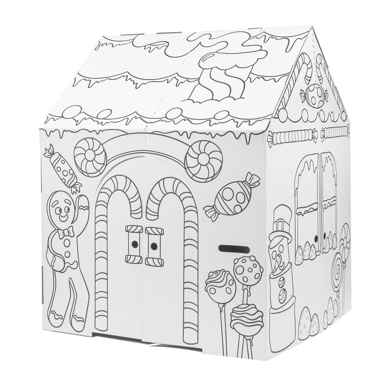 Easy Playhouse Gingerbread House - Kids Art & Craft for Indoor Fun, Color Favorite Holiday Sweets & Winter Friends– Decorate & Personalize a Cardboard Fort, 32" X 26. 5" X 40. 5" - Image 5