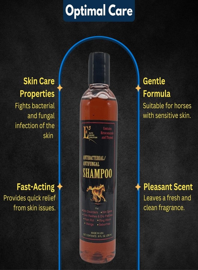 E3 شامبو E3 المضاد للفطريات كيتوكونازول وثيمول للعناية بالبشرة للخيول والكلاب - يخفف الحكة والتهيج والتهابات الجلد - مدعم بفيتامينات نانو A وC وE وF (8 أونصة) - Image 2