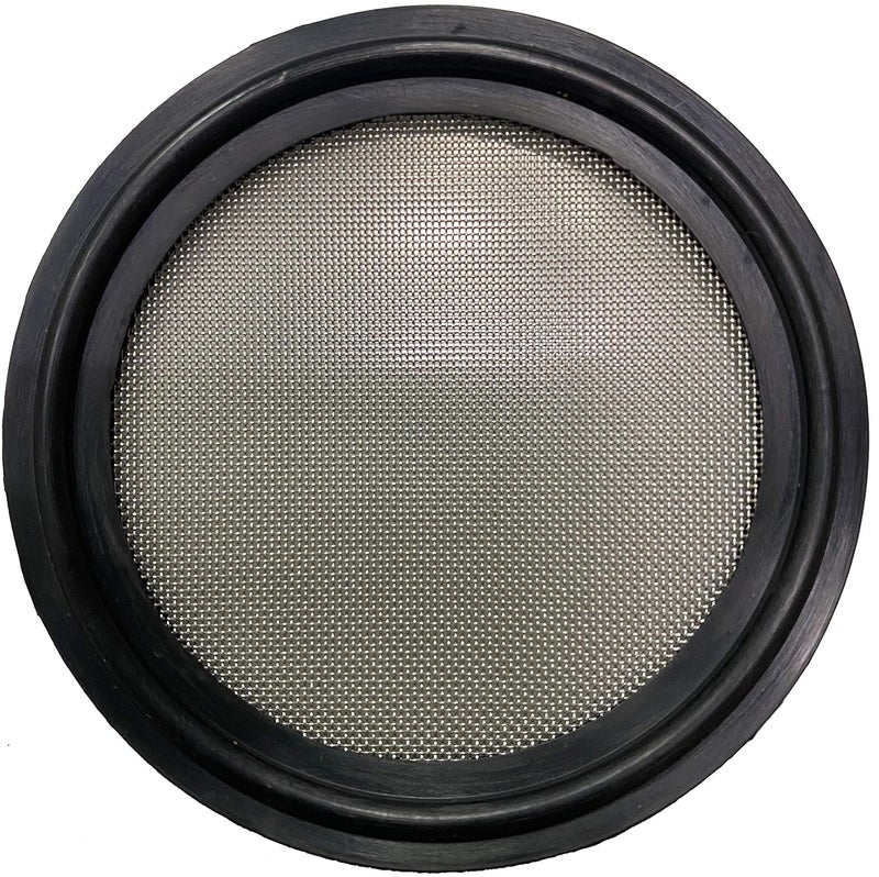 DR.COMPONENT 2" Sanitary Tri-Clamp Gaskets (Pack of 2), Bonded Type Screen (#50 Mesh/ 297 μm) Gaskets, Black EPDM - Image 1