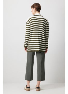 Touche Gold Buttoned Striped Long Cardigan  - Image 3