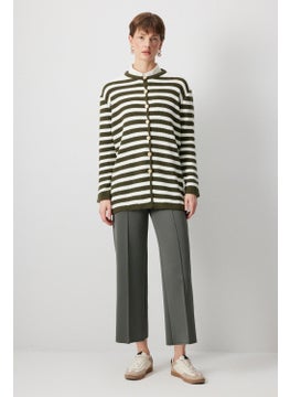 Touche Gold Buttoned Striped Long Cardigan  - Image 1
