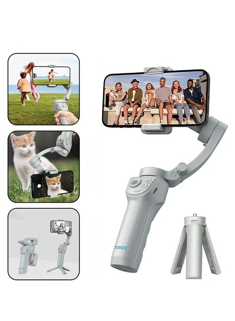 Gimbal Stabilizer for Smartphones, 3-Axis Handheld Phone Gimbal Compatible with Android & iPhone, Professional Mobile Phone Stabilizer for Vlogging, Live Streaming, Selfies, Cinematic Video Recording with Face & Object Tracking - Image 1