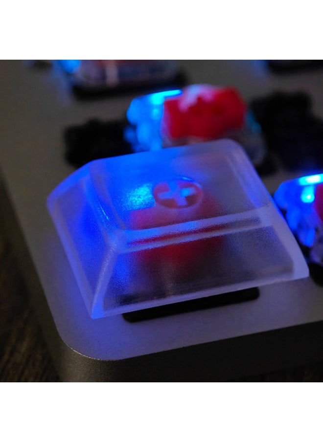 DSA Highly Transparent Frosted 1.25/1.5/1.75/2/2.25/2.75/6.25/7X Cross Chrysanthemum Key Cap-Color:Blue Transparent 2x Keycap