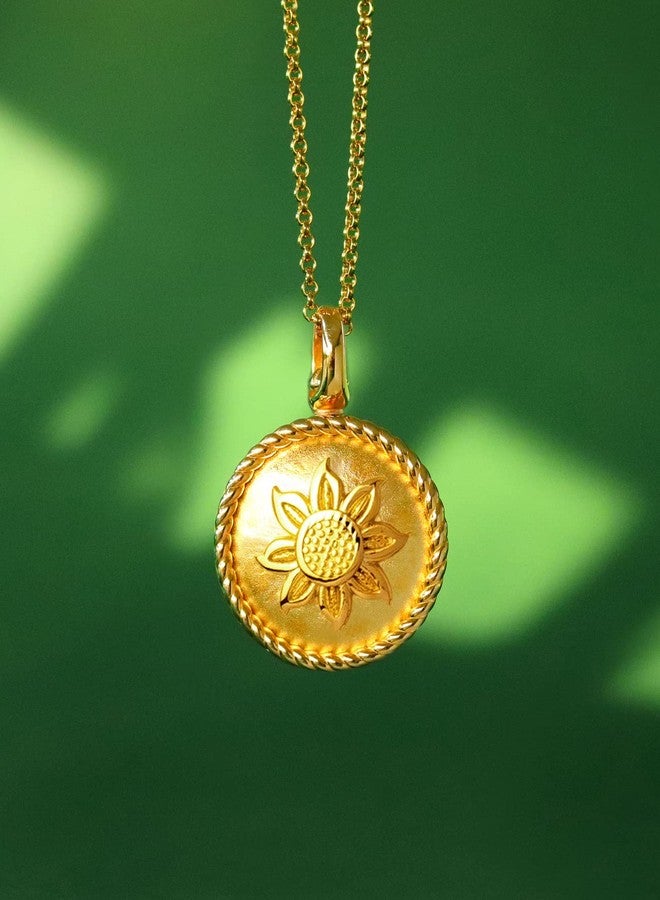 يوفينغ قلادة قابلة للتوسيع لحفظ الصور، تتسع لأربع صور، هدية مثالية لأعياد الميلاد، بتصميم زهرة عباد الشمس. - Image 2