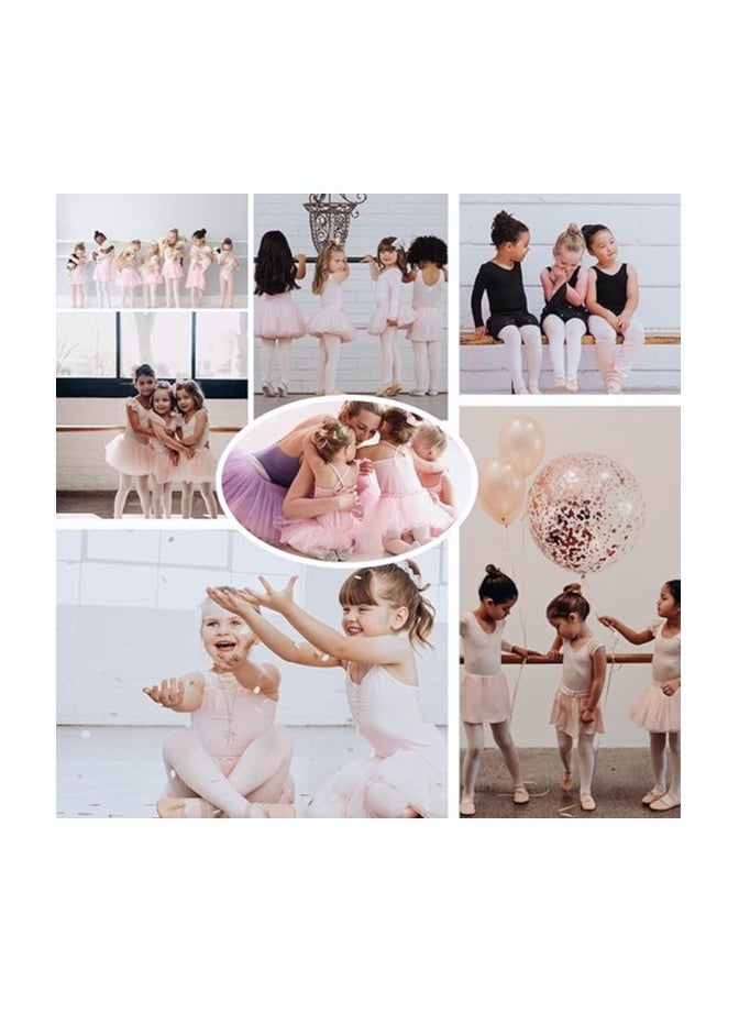 Perfectory School Uniform Tights for Girls Ballet Dance Footed Tight Ultra Soft-White  - Image 5