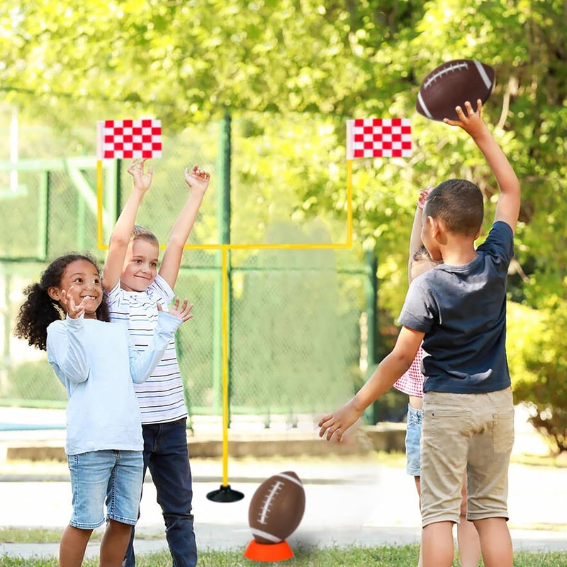 Nbguigdstr 6 Pack 8.3" Inflatable Footballs with Pump and Kicking Tee,Rubber Junior Soft Small Toddler and Mini Footballs, Playground Balls for Kids - Image 2