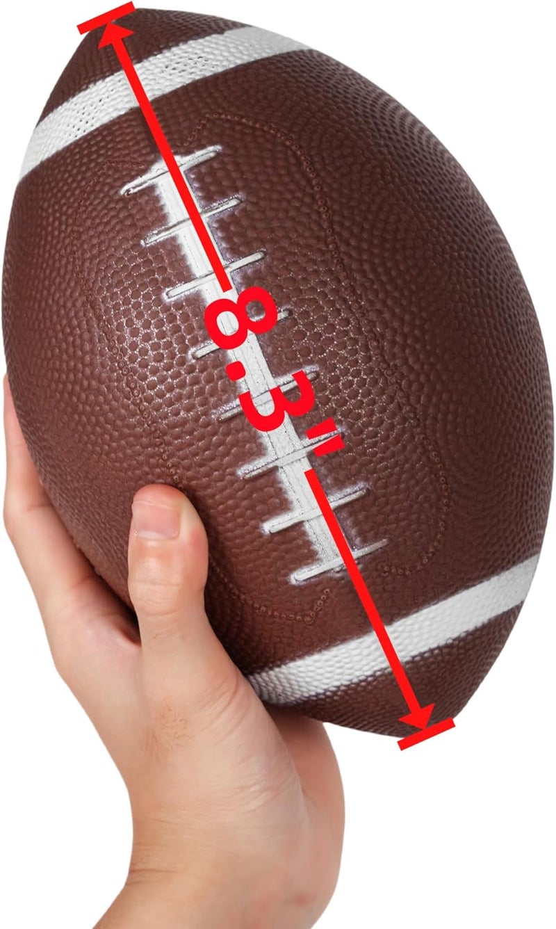 Nbguigdstr 6 Pack 8.3" Inflatable Footballs with Pump and Kicking Tee,Rubber Junior Soft Small Toddler and Mini Footballs, Playground Balls for Kids - Image 3