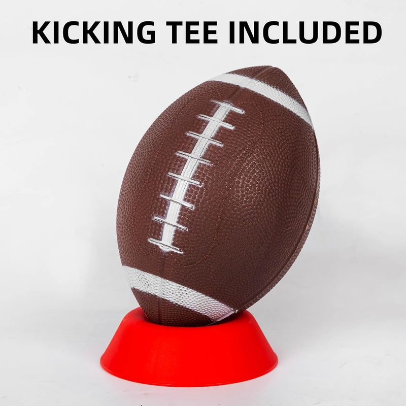 Nbguigdstr 6 Pack 8.3" Inflatable Footballs with Pump and Kicking Tee,Rubber Junior Soft Small Toddler and Mini Footballs, Playground Balls for Kids - Image 5