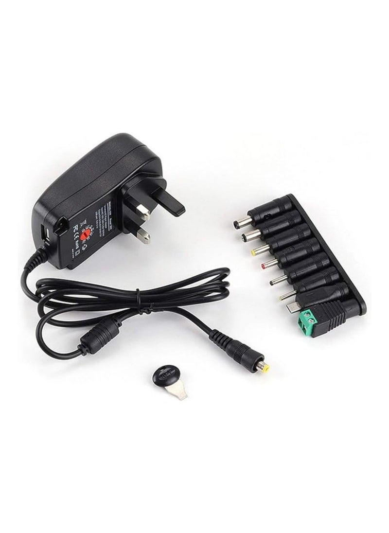 NIBEMINENT 30W Universal AC/DC Adapter Switching Power Supply with 8 Selectable Adapter Plugs，for 3V 4.5V 5V 6V 7.5V 9V 12V Household Electronics and LED Strip - 2000mA Max  - Image 1