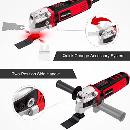 AVID POWER Oscillating Tool, 3.5-Amp Oscillating Multi Tool with 4.5° Oscillation Angle, 6 Variable Speeds and 13pcs Saw Accessories, Auxiliary Handle and Carrying Bag - Image 4