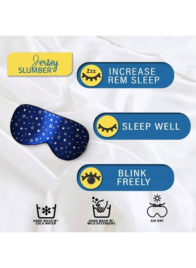 Jersey Slumber Silk Sleep Eye Mask for Men Women, Comfortable Super Soft Eye Mask with Adjustable Strap, 100% Pure Silk, Works with Every Nap Position, Ultimate Sleeping Aid Blindfold, Blocks Light, Jersey Slumber - Image 2