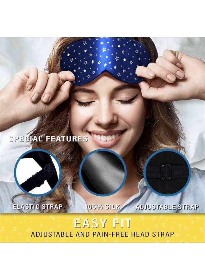 Jersey Slumber Silk Sleep Eye Mask for Men Women, Comfortable Super Soft Eye Mask with Adjustable Strap, 100% Pure Silk, Works with Every Nap Position, Ultimate Sleeping Aid Blindfold, Blocks Light, Jersey Slumber - Image 5