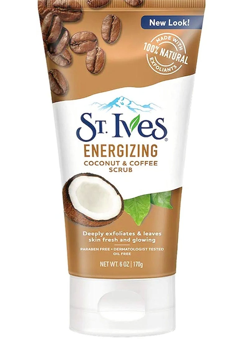ST. Ives Face scrub for acne control, with coconut and coffee, reduces pores, prevents acne and blemishes, 100% natural scrubs, 6 ounces, 170 grams. - Image 1