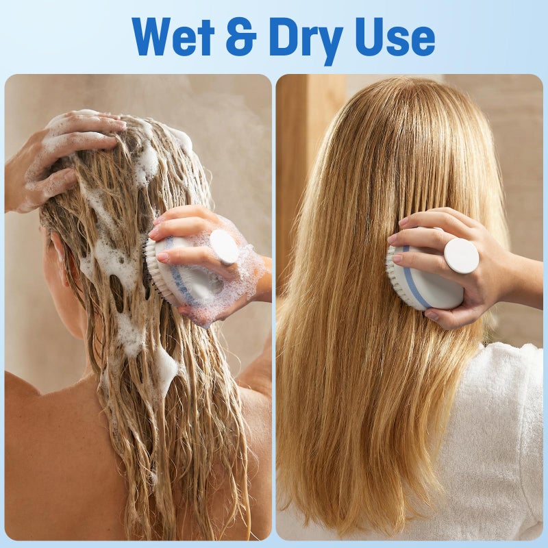 Wonsagain Scalp Massager with Double-Layer Bristles,Anti-Slip Rich-Lathering Hair Washing Shampoo Brush,Curved Scalp Scrubber with Better Head Fit for Dandruff Removal,Wet&Dry Use Scalp Stimulator. - Image 4