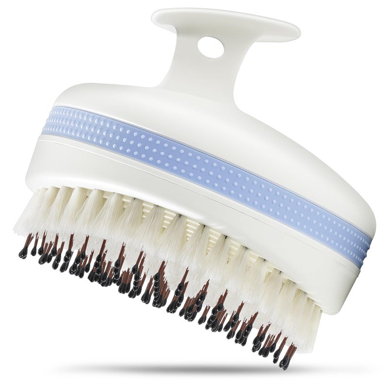Wonsagain Scalp Massager with Double-Layer Bristles,Anti-Slip Rich-Lathering Hair Washing Shampoo Brush,Curved Scalp Scrubber with Better Head Fit for Dandruff Removal,Wet&Dry Use Scalp Stimulator. - Image 1
