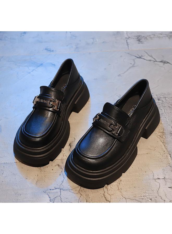 شك أحذية جلدية صغيرة للفتيات للربيع والصيف على الطراز البريطاني الجديد أحذية أداء سوداء للأطفال المتوسطة والكبيرة أحذية Lefu ذات الجزء السفلي الناعم للطلاب - Image 1