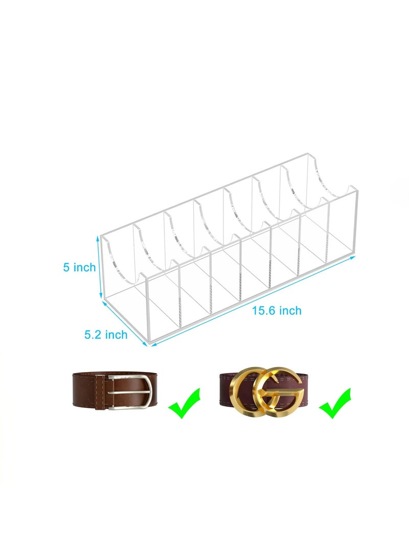 HOMESTAR Belt Organizer, Acrylic Belt Storage Holder for The Closet, 7 Compartments Display Case for Tie and Bow Tie - Image 4