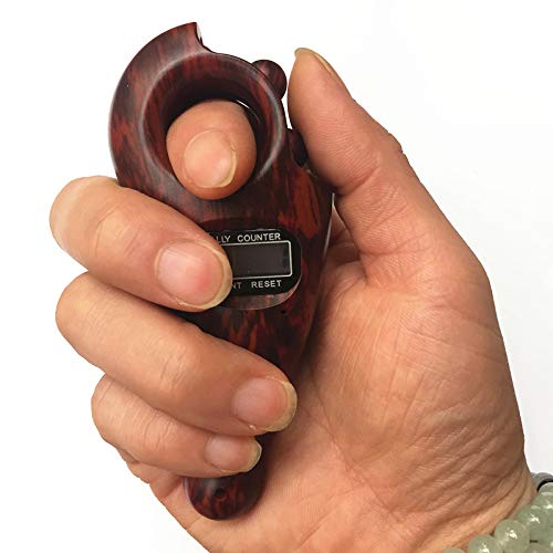 DEHUA Digital Tasbih Finger Counter, Muslim Islamic Rotating Digital Tasbeeh Prayer Beads Tally Counter (Dark-Brown) - Image 2
