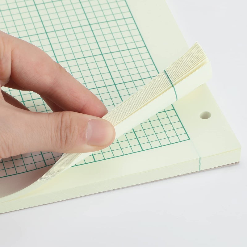 Seajan 5 Pcs Engineering Paper Notebook Engineering Computation Pad 8.5 x 11 Inches Engineer Graph Paper Notepad, 5 Squares Per Inch 3 Hole Punched Computation Pad, 100 Sheets/pack (Yellow) - Image 3