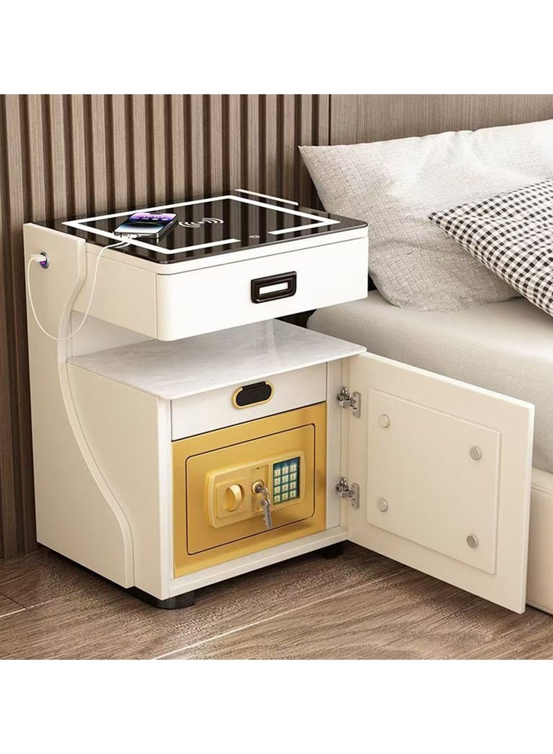 Organized Home Modern Smart Bedside Table Safe All-in-one Machine With Wireless Charging USB Port and Bluetooth Speaker for Home Living Room Bedroom Hotel Office - Image 1