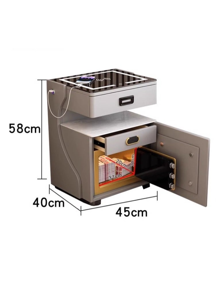 Organized Home Modern Smart Bedside Table Safe All-in-one Machine With Wireless Charging USB Port and Bluetooth Speaker for Home Living Room Bedroom Hotel Office - Image 2