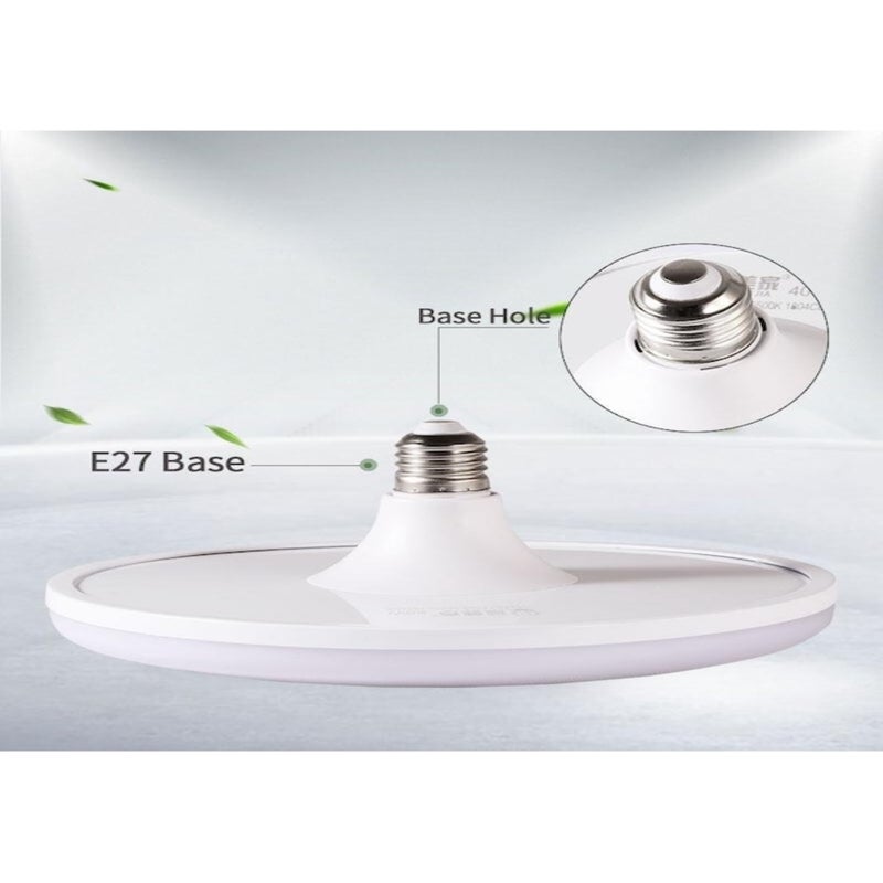 LED UFO light E27 screw base, household bedroom eye-protection bulb, energy-saving, ultra-bright indoor lighting, 50w, 2pcs - Image 4