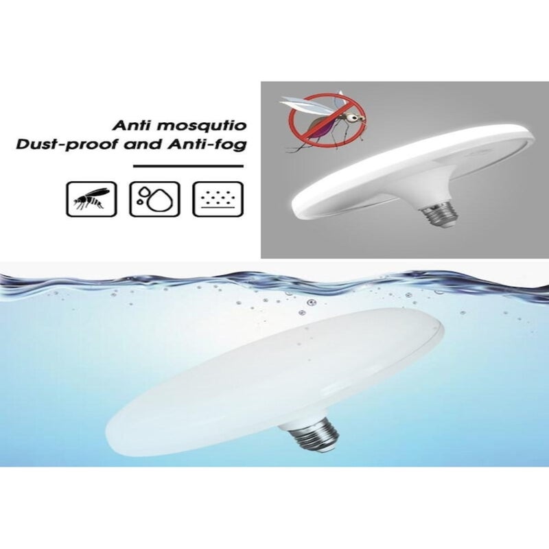 LED UFO light E27 screw base, household bedroom eye-protection bulb, energy-saving, ultra-bright indoor lighting, 50w, 2pcs - Image 3