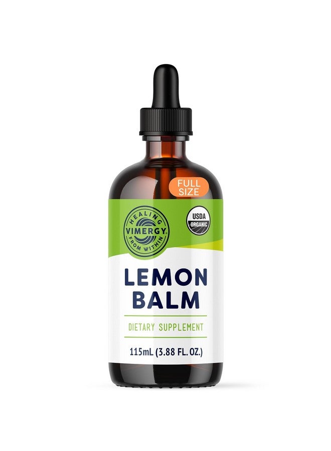 Vimergy Organic Lemon Balm Tincture Herbal Supplement - 175 mg of 10:1 Lemon Balm Extract per Serving, can be Used in Tea - USDA Certified Organic, Non-GMO, Alcohol-Free -115 mL (1 mL/Serving) - Image 1