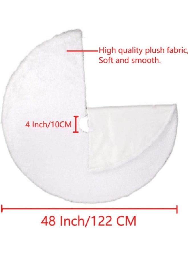 GGEROU Tree Skirt, 3cm Long White Faux Fur Tree Mat 120cm - Image 3