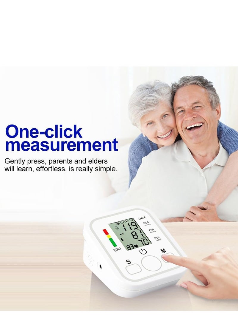 ABJ - Upper Arm Blood Pressure Monitor – Digital BP Machine with LED Display, One-Touch Operation, Adjustable Cuff, Dual-User Memory, Irregular Heartbeat Detection for Home Use - Image 1