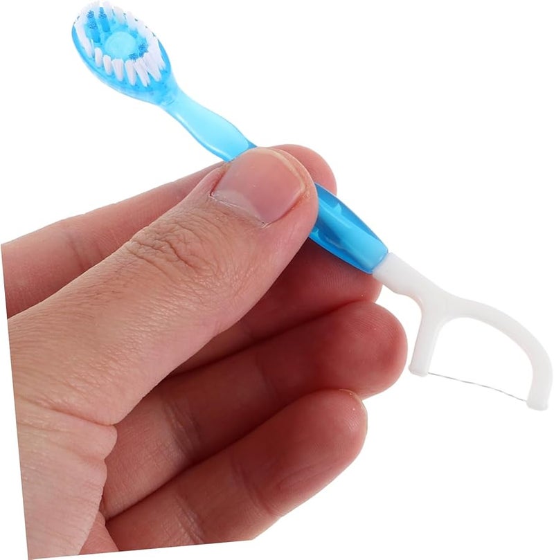 Didiseaon 10pcs Mini Disposable Toothbrush with Floss Travel Soft Bristle Oral Care for Business Trips Outdoor Activities - Image 4
