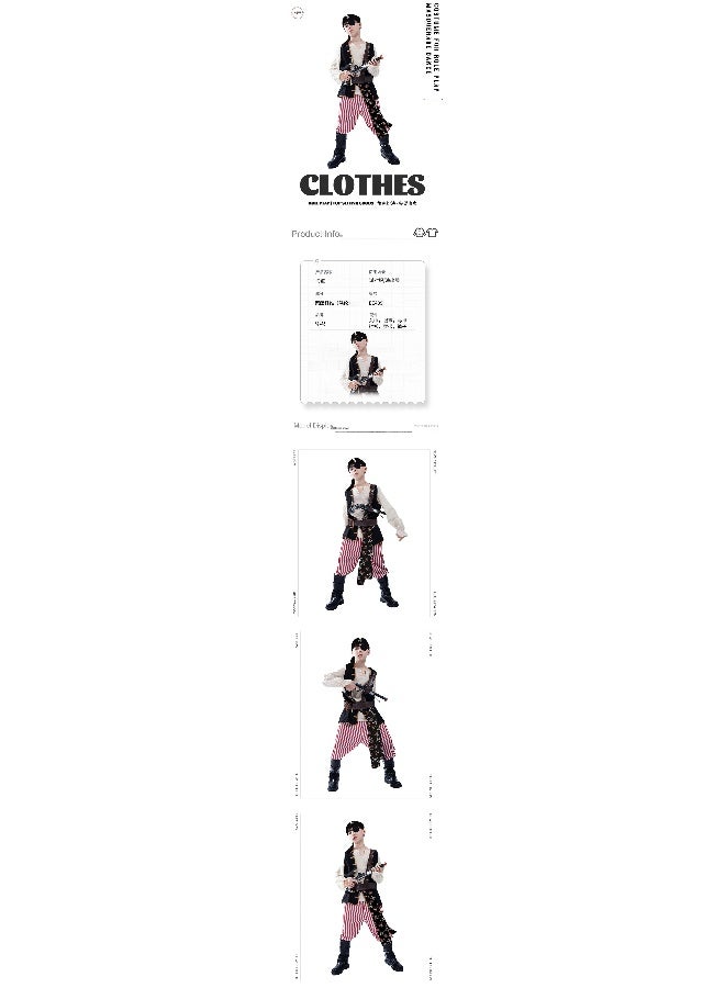 Halloween Kids Pirate Cosplay Costume Preschool Children Masquerade Costumes Carnival Party Stage Performance Dress Up - Image 2