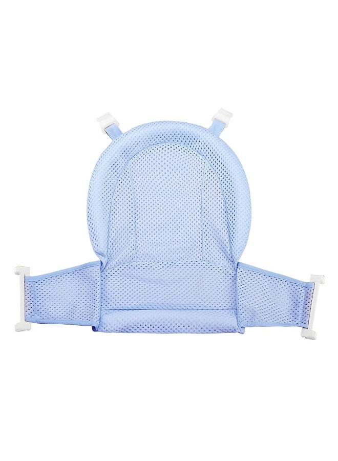 RUIXIA Universal Adjustable Baby Bath Tube Support Mesh Net Soft Breathable Infants Shower Pad 4-Points Anti-Slip Bathtub Seat with Sponge Cushion for Toddlers Age 0-36 Months, Blue, One Size - Image 1