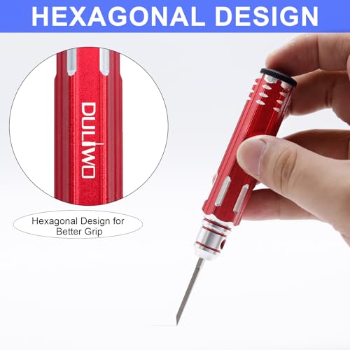 DULIWO Prime Model Scriber Gundam Resin Carved Scribe Line Hobby Cutting Tool Chisel, Model Chisel with 7 Blades (0.1/0.2/0.4/0.6/0.8/1.0/2.0mm)，for Carving Cutting, Panel line,Scale Model(Red) - Image 5