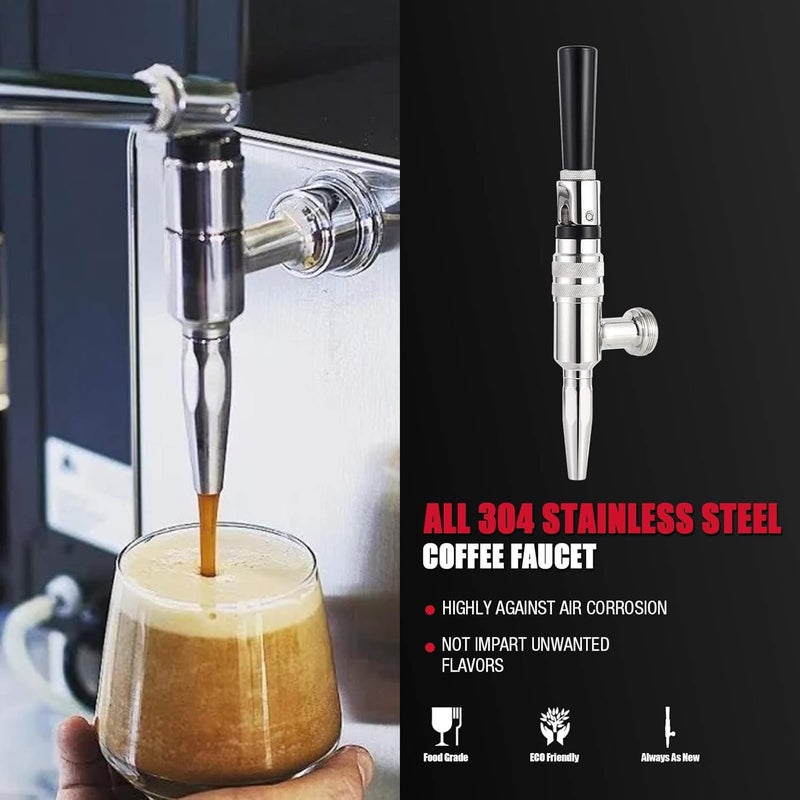 MRbrew Stout Beer Coffee Faucet – 304 Stainless Steel Keg Beer Tap for Cold Brew Coffee & Nitro Beer, Beer Faucet Homebrew Kegerator Tower Tap with Standard Black Plastic Tap Handle - Image 4