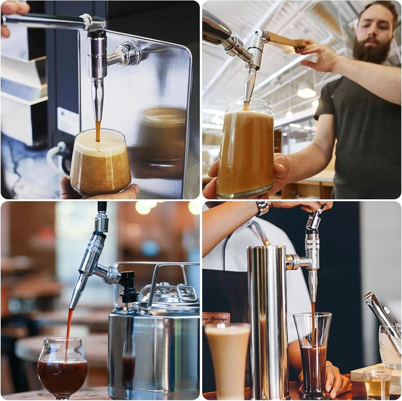 MRbrew Stout Beer Coffee Faucet – 304 Stainless Steel Keg Beer Tap for Cold Brew Coffee & Nitro Beer, Beer Faucet Homebrew Kegerator Tower Tap with Standard Black Plastic Tap Handle - Image 5
