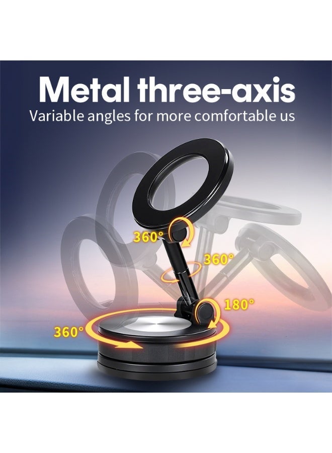 Universal Magnetic Car Phone Holder with Nano Vacuum Suction, 360° Rotating Foldable Navigation Mount for Dashboard & Center Console - Image 2