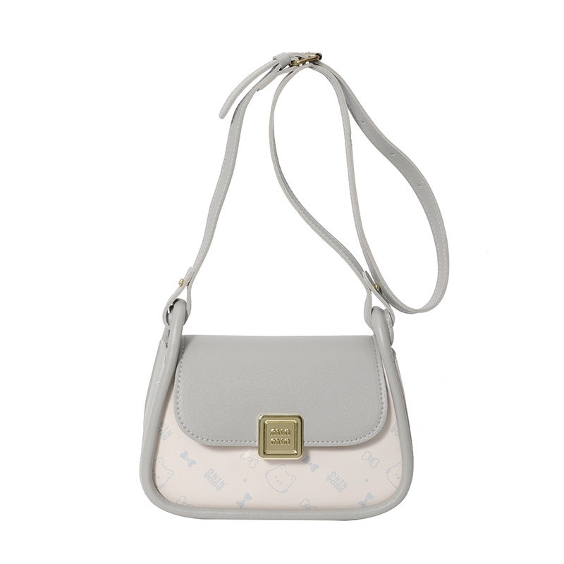 Small Square Bag with Contrast Color and Removable Scarf - Image 5
