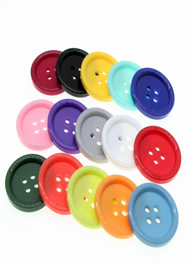 SHUNLI 15 Colors Sewing Resin Buttons 1 Inch(25mm) Multicolored Buttons for DIY Sewing Crafts,Pack of 90 with Box (Each Color 6 pcs) SHUNLI - Image 3