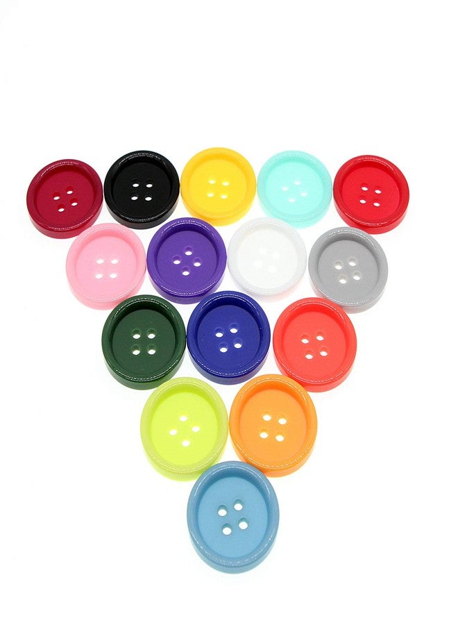 SHUNLI 15 Colors Sewing Resin Buttons 1 Inch(25mm) Multicolored Buttons for DIY Sewing Crafts,Pack of 90 with Box (Each Color 6 pcs) SHUNLI - Image 4
