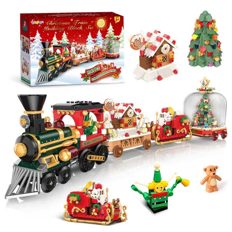 Letapapa Christmas Train Building Blocks Set Trian Model Building Toy Collectible Holiday Block Sets for Boys Girls Home Decor for Adult Boys Girls Kids Aged 81041 PCS - Image 3