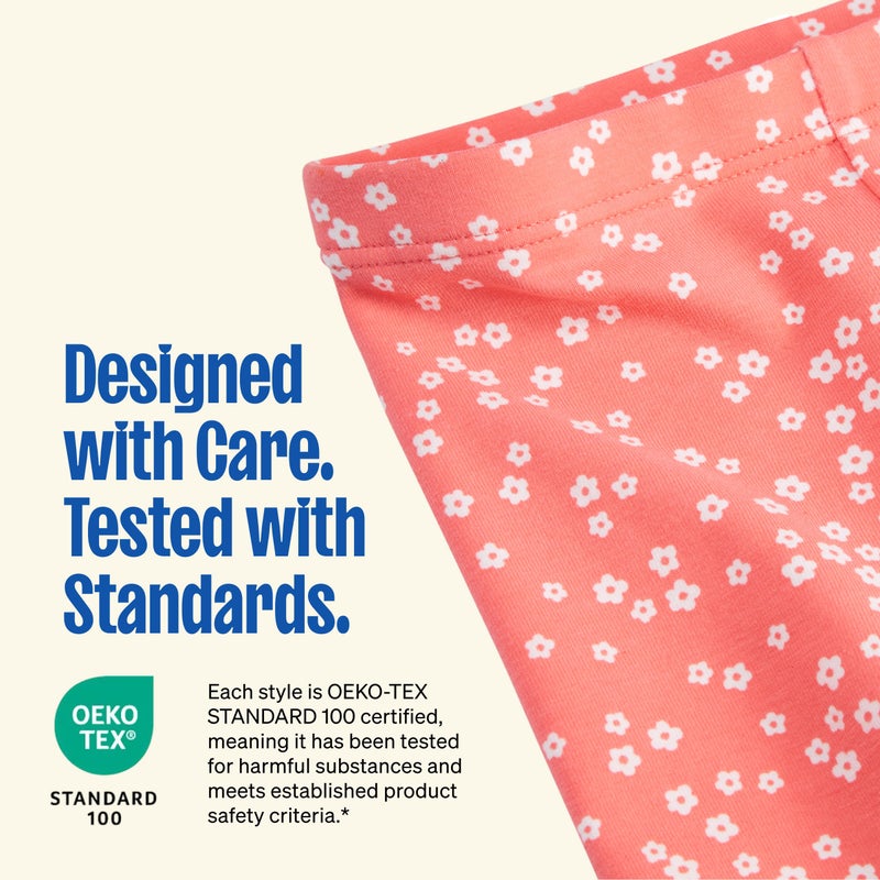 Garanimals Baby & Toddler Girl Ditzy Floral Print Biker Shorts - Machine-Washable Kid's Clothes - Size 3T - Blue, Pink, Purple - 5 Pack - Image 5