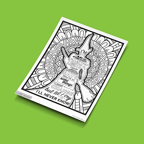 Coloring Broadway - Wicked Inspired Coloring Pages (Set of 4), Defying Gravity Musical Theater Merchandise, Printed on Matte Card Stock (8 1/2” x 11”), Ideal Gift for a Broadway Theater Lover - Image 3