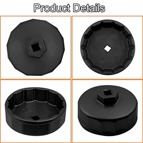 Ibetter 74mm 14 Flutes Oil Filter Wrench For Volkswagen, Mercedes Benz, VW, Audi, Porsche, Mazda, Sprinter And More - Also Fits Select Mobil1, Bosch, Mahle and Other Aftermarket Filters(Black) - Image 4
