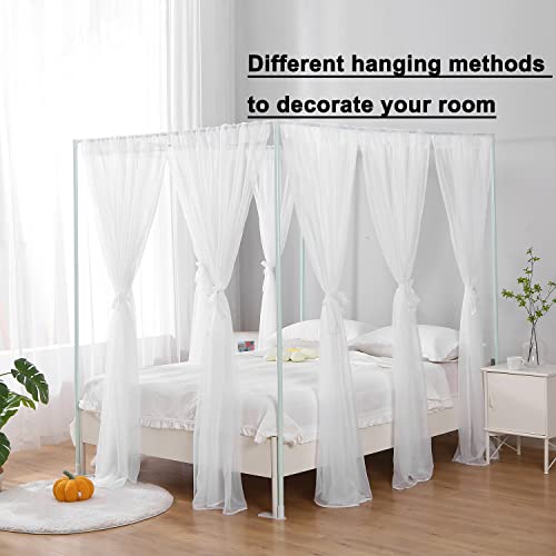 WANFASO White Canopy Bed Curtain for Queen Bed, Soft Bed Canopy Scarf for Girls Adults (Full/Queen, White) - Image 5