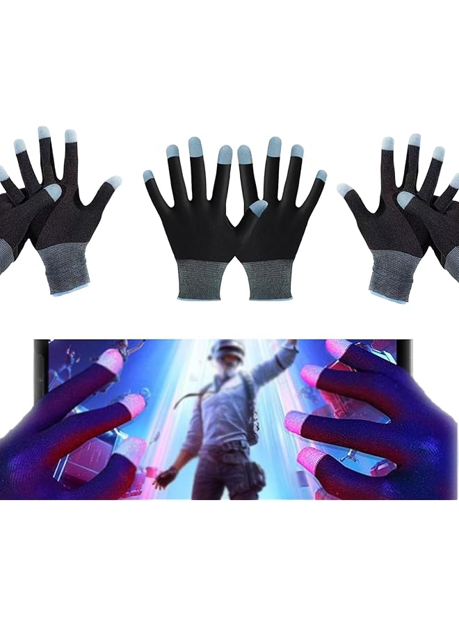 Qqej Anti Sweat Breathable Touch Gaming Gloves Set Silver Fiber Material For Mobile Game Controllers And Phone Games Pubg 4 Pairs - Image 1