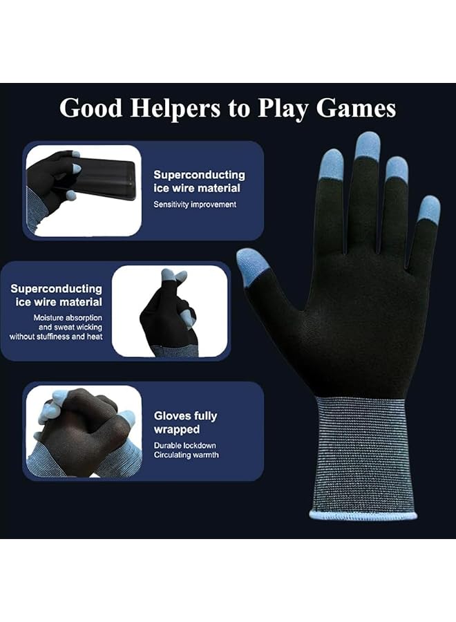 Qqej Anti Sweat Breathable Touch Gaming Gloves Set Silver Fiber Material For Mobile Game Controllers And Phone Games Pubg 4 Pairs - Image 4