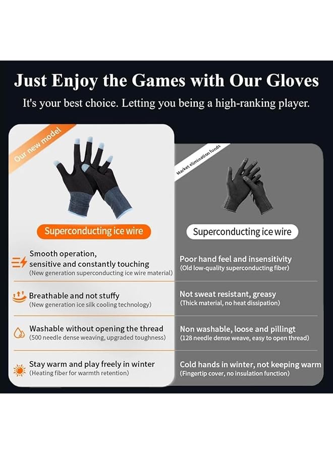 Qqej Anti Sweat Breathable Touch Gaming Gloves Set Silver Fiber Material For Mobile Game Controllers And Phone Games Pubg 4 Pairs - Image 3
