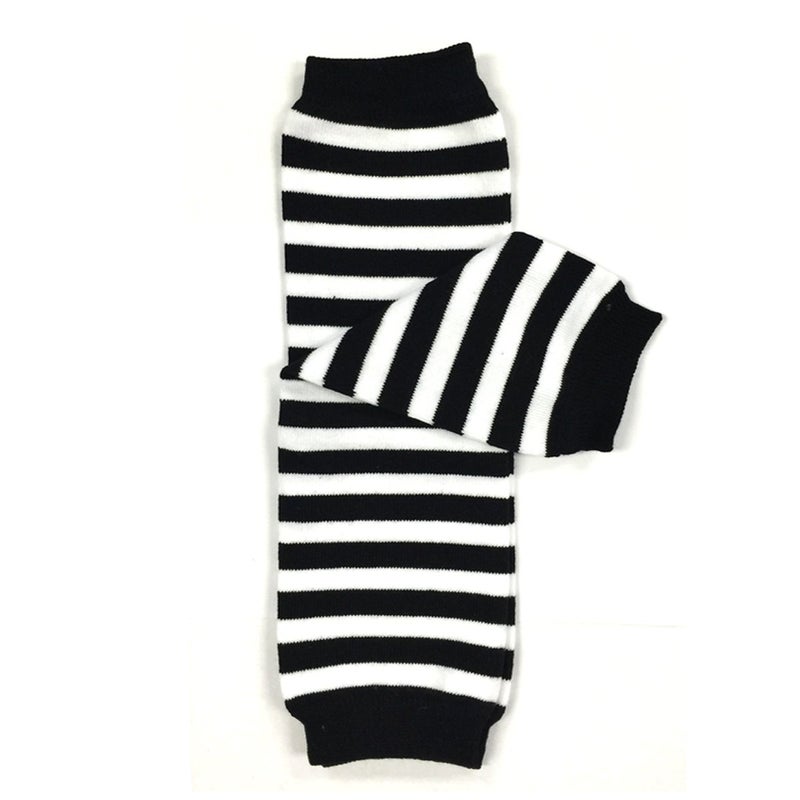 Bowbear Baby Stripes and Chevron Leg Warmers, Black and White S - Image 5