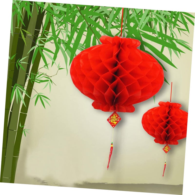30pcs Red Paper Lanterns Traditional Honeycomb Design for Spring Festival Wedding Party Decoration - Image 4
